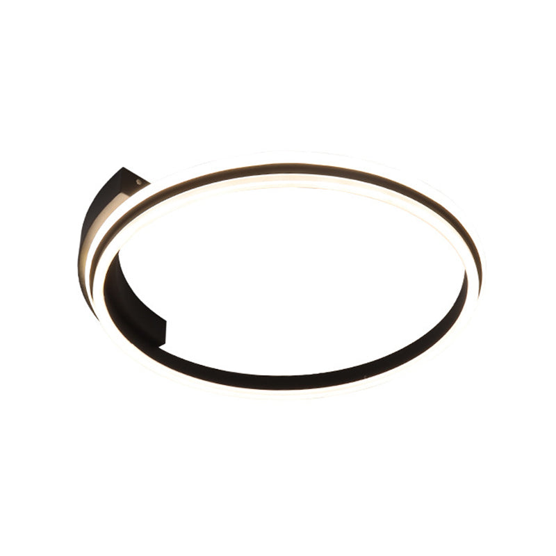 Minimal Black Acrylic Hoop Ceiling Light - 16.5/20.5 Wide Led Flush Mount Recessed Lighting In