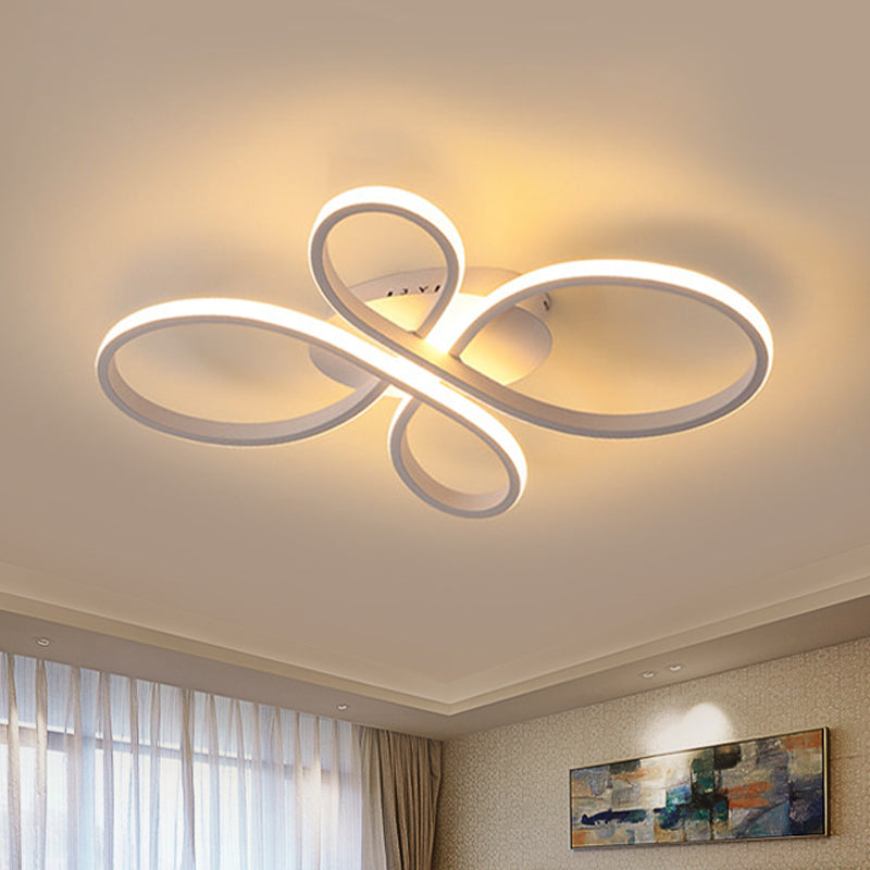 Minimalist White/Coffee LED Ceiling Light with Acrylic Frame and Adjustable Warm/White/Natural Lighting