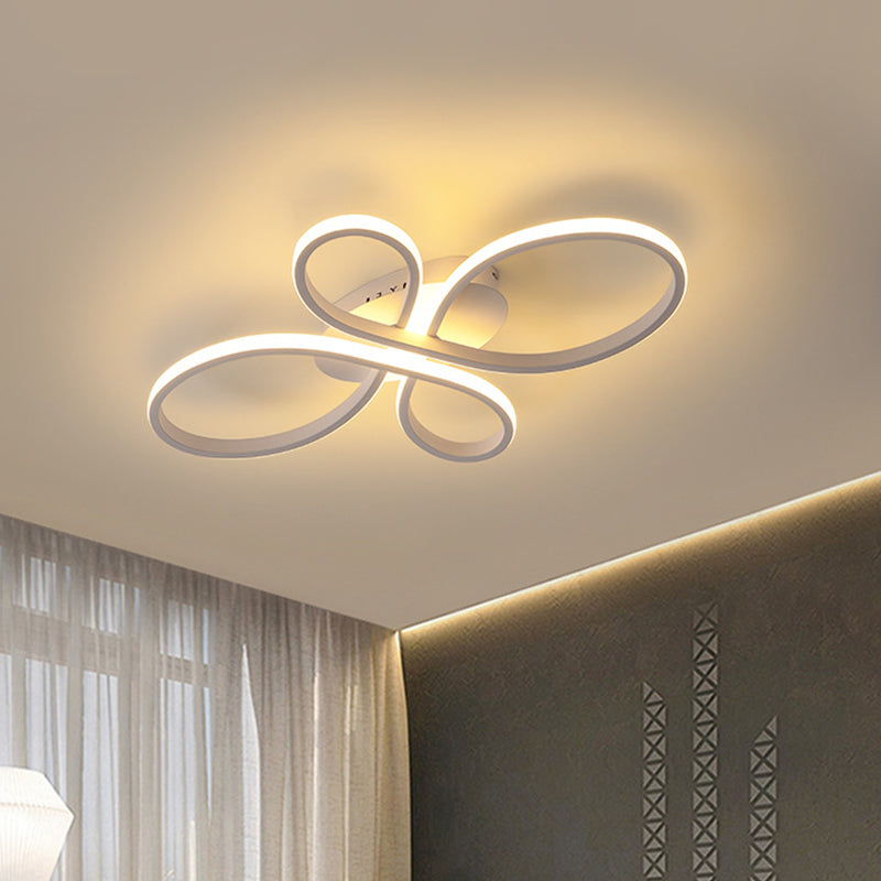 Minimalist White/Coffee LED Ceiling Light with Acrylic Frame and Adjustable Warm/White/Natural Lighting