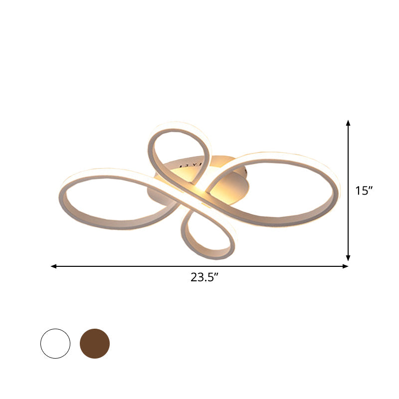 Minimalist White/Coffee LED Ceiling Light with Acrylic Frame and Adjustable Warm/White/Natural Lighting