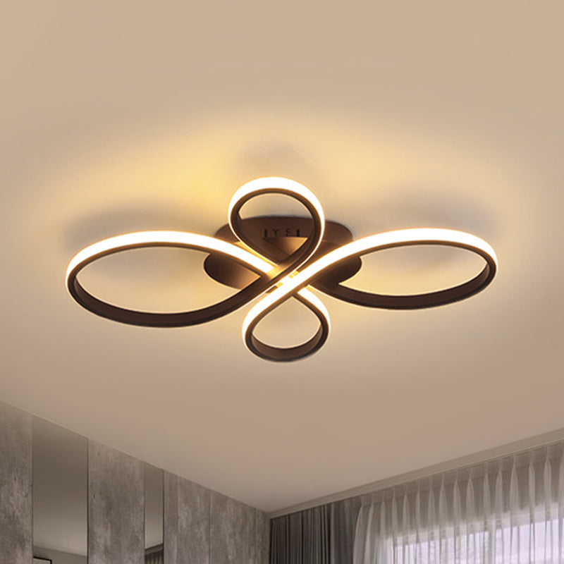 Minimalist White/Coffee LED Ceiling Light with Acrylic Frame and Adjustable Warm/White/Natural Lighting