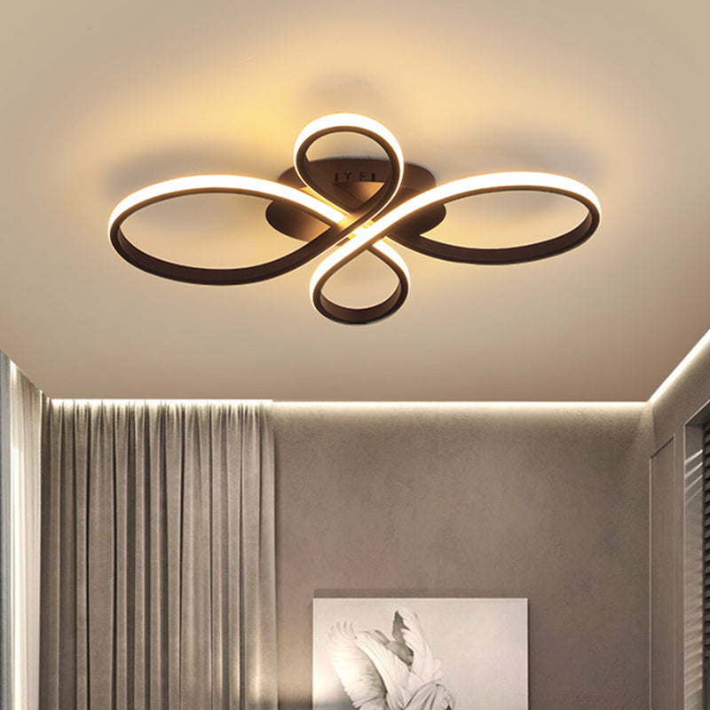 Minimalist White/Coffee LED Ceiling Light with Acrylic Frame and Adjustable Warm/White/Natural Lighting
