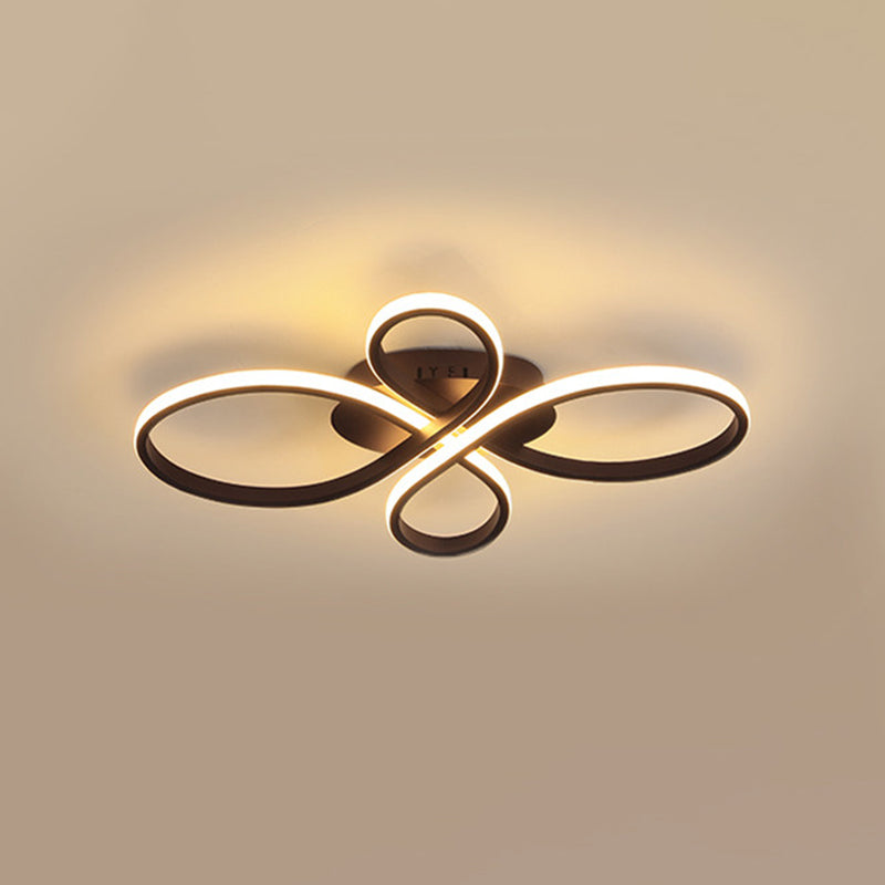 Minimalist White/Coffee LED Ceiling Light with Acrylic Frame and Adjustable Warm/White/Natural Lighting