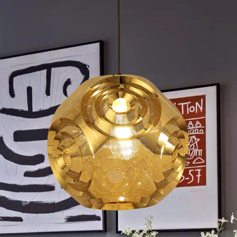 Sleek Stainless Steel Sphere Pendant Lamp Colonial 1-Head Suspension Light (11/15 W) In