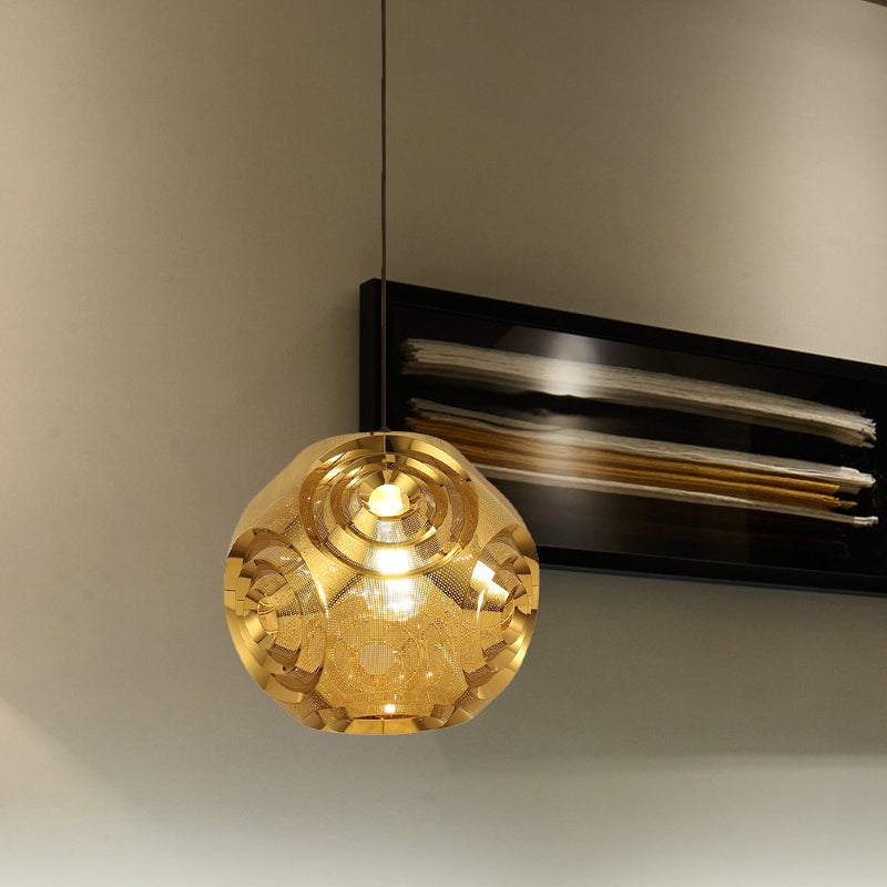 Sleek Stainless Steel Sphere Pendant Lamp Colonial 1-Head Suspension Light (11/15 W) In