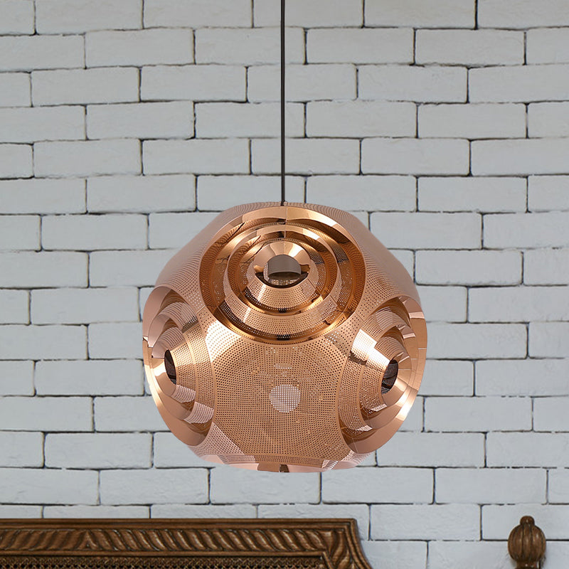 Sleek Stainless Steel Sphere Pendant Lamp Colonial 1-Head Suspension Light (11/15 W) In