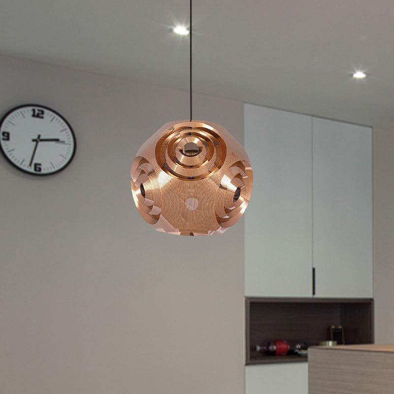 Sleek Stainless Steel Sphere Pendant Lamp Colonial 1-Head Suspension Light (11/15 W) In