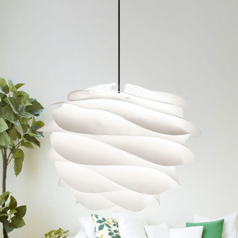 Plafonnier moderne à 1 lampe en forme de pétale - Acrylique blanc, parfait pour la suspension du salon
