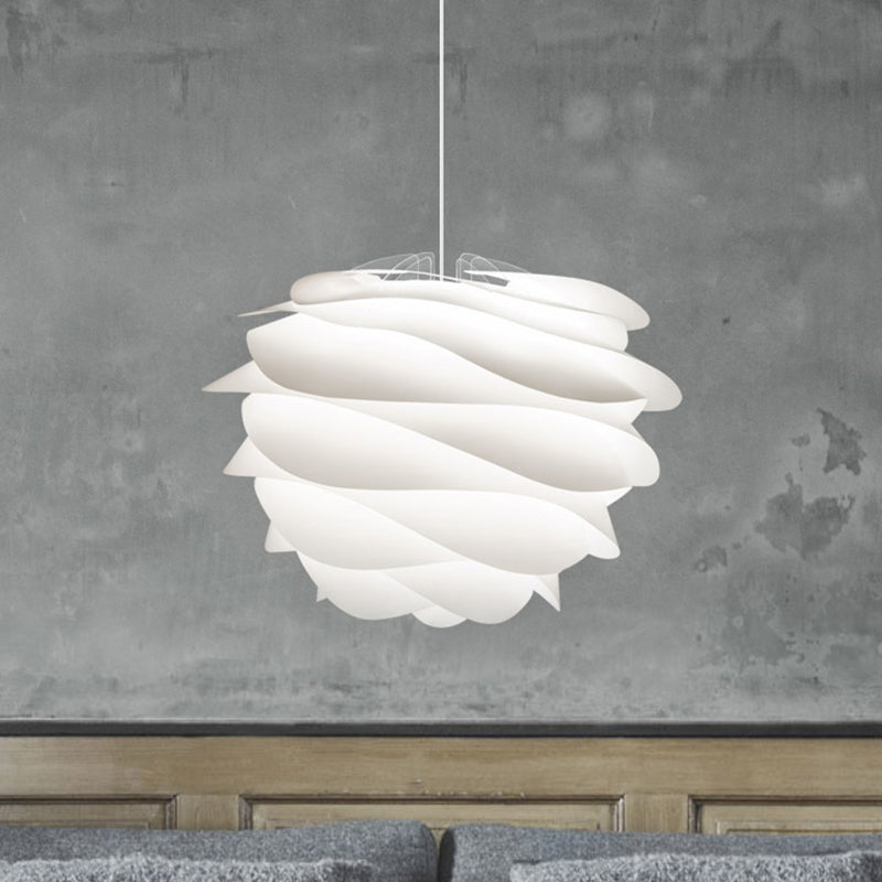 Plafonnier moderne à 1 lampe en forme de pétale - Acrylique blanc, parfait pour la suspension du salon