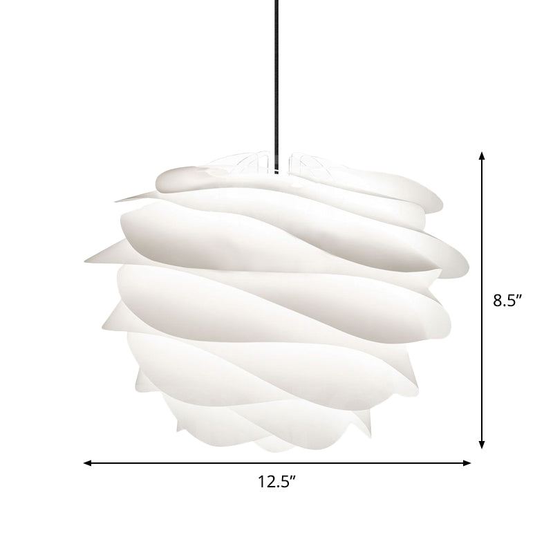 Plafonnier moderne à 1 lampe en forme de pétale - Acrylique blanc, parfait pour la suspension du salon