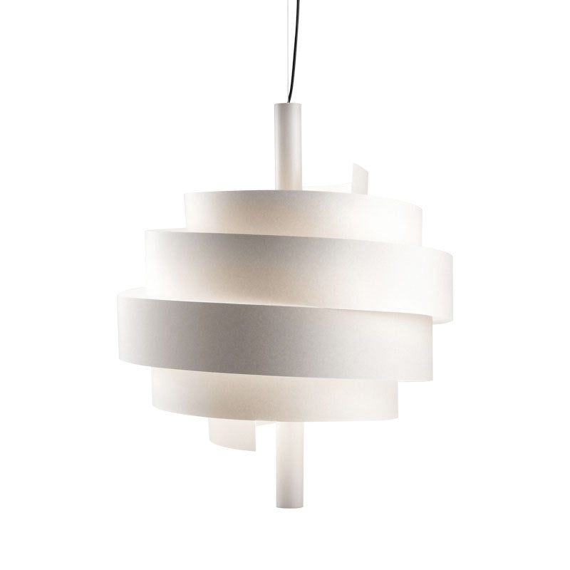 Modern Pink/Green/White Twirling Pendant Lamp - Stylish Metallic Hanging Light Fixture for Dining Tables