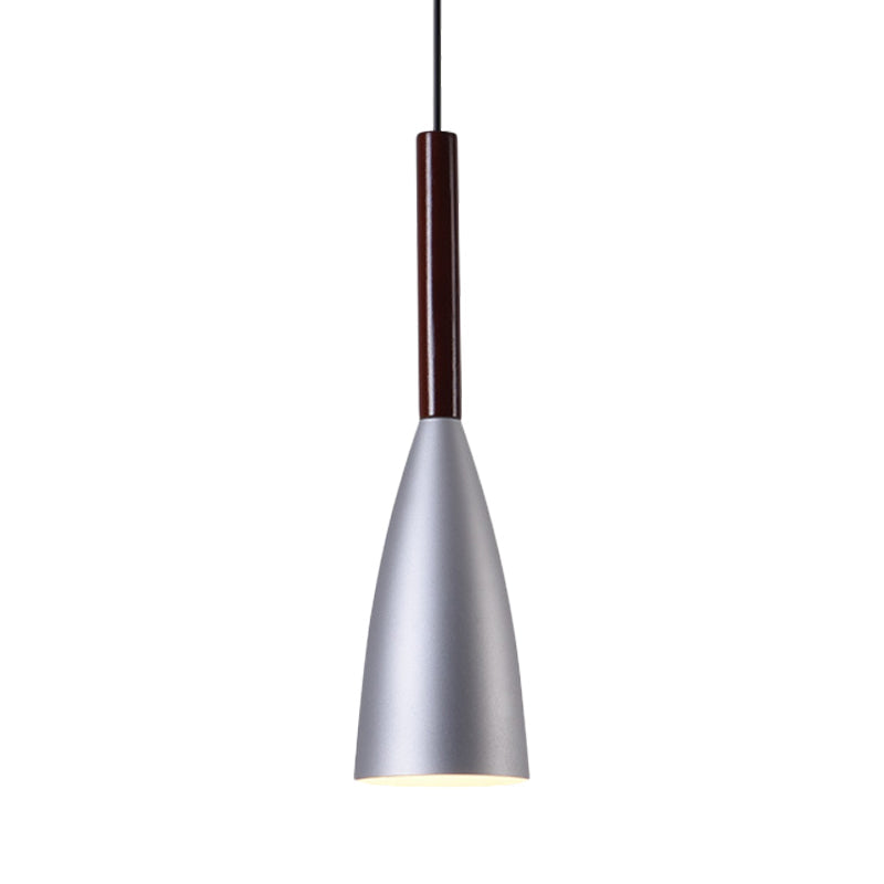 Gray Trumpet Pendulum Light - Stylish 1-Head Aluminum Ceiling Pendant for Bedside - Nordic Design