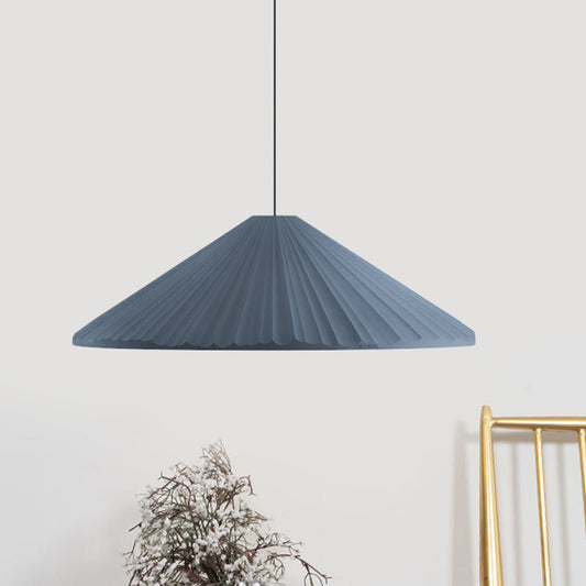 Ribbed Macaron Pendant Bedside Light in White/Pink/Blue Resin