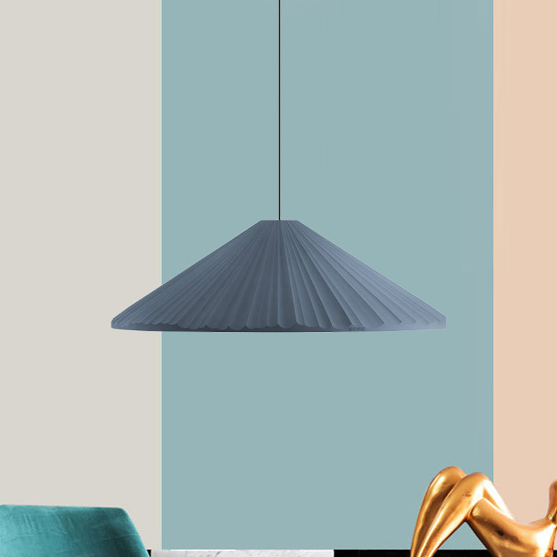Ribbed Macaron Pendant Bedside Light in White/Pink/Blue Resin
