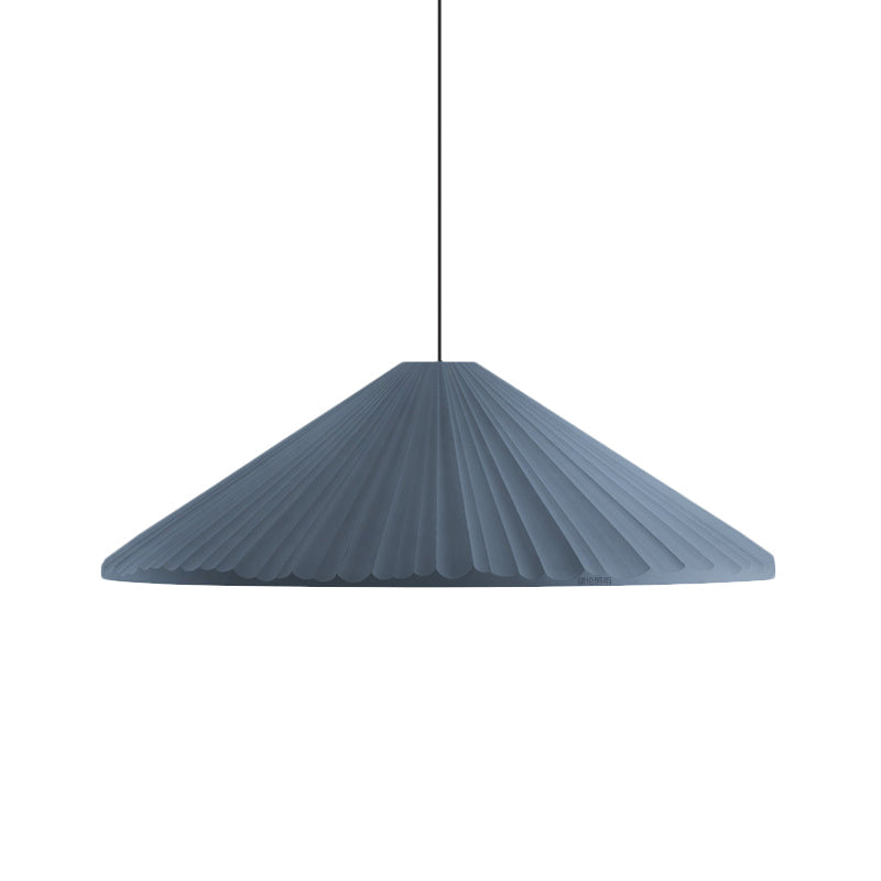Ribbed Macaron Pendant Bedside Light in White/Pink/Blue Resin