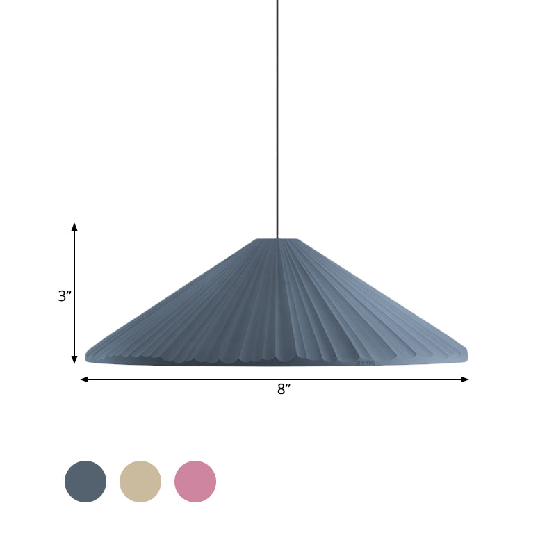Ribbed Macaron Pendant Bedside Light in White/Pink/Blue Resin