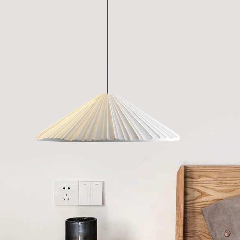 Ribbed Macaron Pendant Bedside Light in White/Pink/Blue Resin