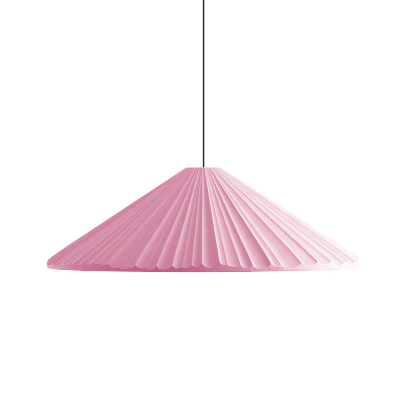 Ribbed Macaron Pendant Bedside Light in White/Pink/Blue Resin