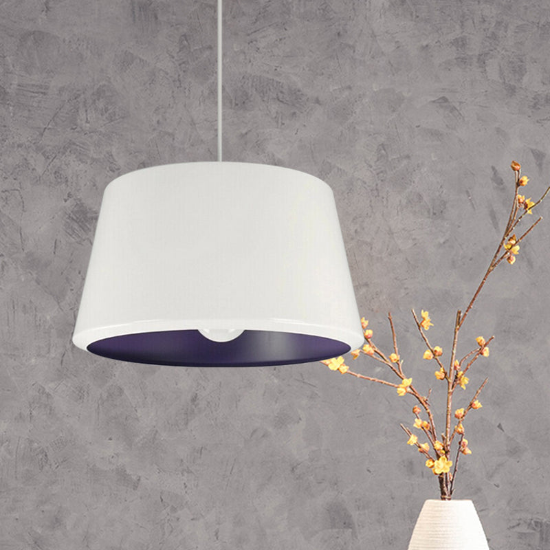 Truncated Cone Pendant Light - Aluminum, Simplicity Single, 12/16 Inches Wide, White/Purple Inner