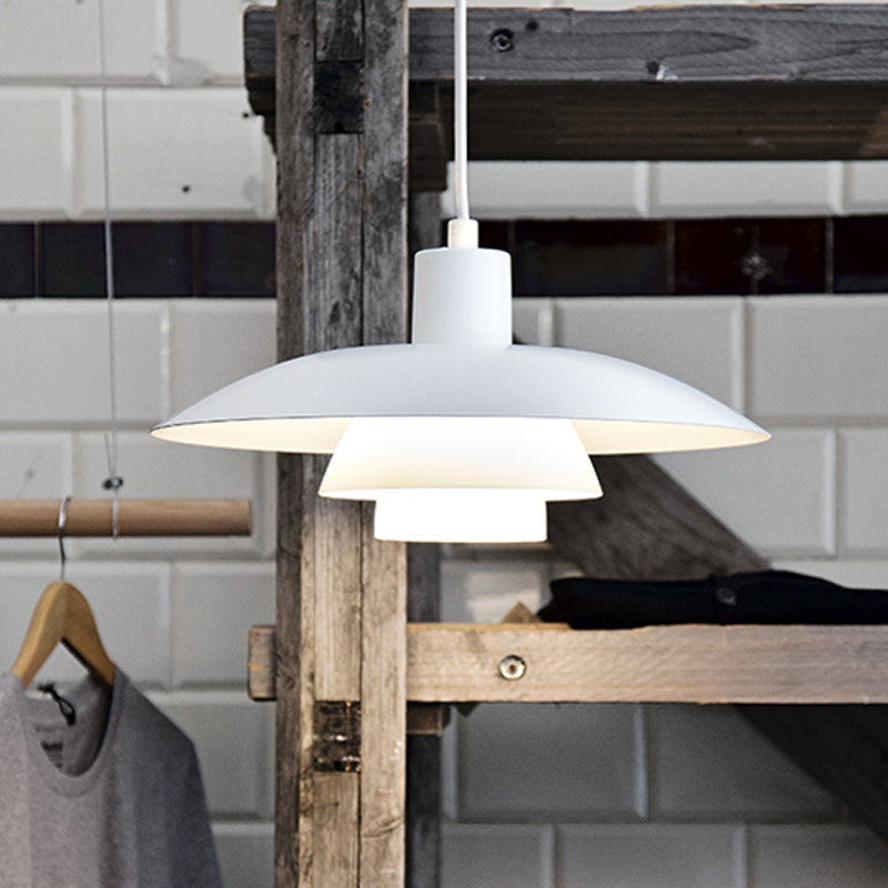 Nordic 3-Layer Shade Pendant Lamp: White Ceiling Light for Sitting Room
