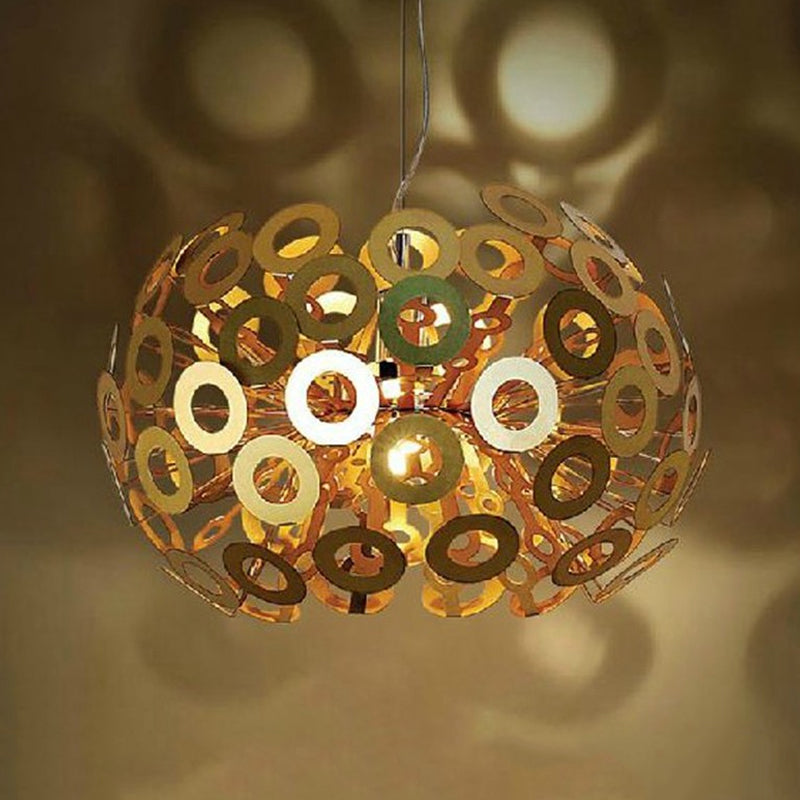 Modern Stylish Aluminum Pendant Light In White With Peacock Feather Element 18/21.5 Width