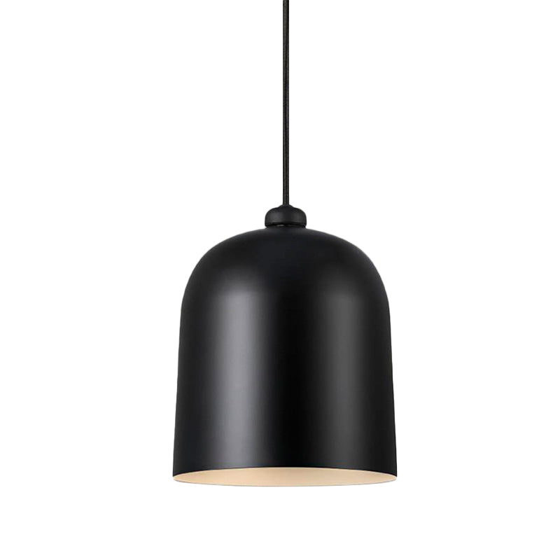 Nordic Dome Pendant Lamp - Black/White/Grey, Moveable & Metal - Perfect for Dining Room Lighting