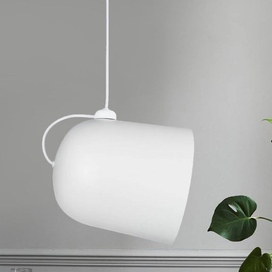 Nordic Dome Pendant Lamp - Black/White/Grey, Moveable & Metal - Perfect for Dining Room Lighting