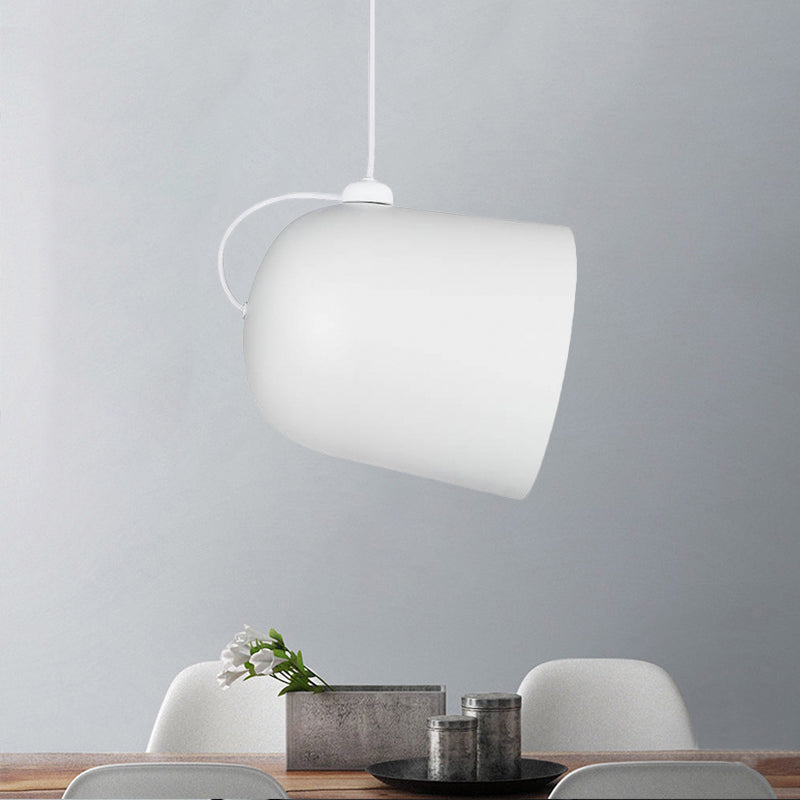 Nordic Dome Pendant Lamp - Black/White/Grey, Moveable & Metal - Perfect for Dining Room Lighting