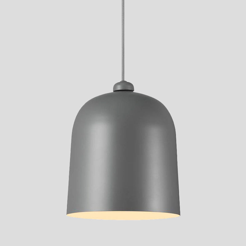 Nordic Dome Pendant Lamp - Black/White/Grey, Moveable & Metal - Perfect for Dining Room Lighting
