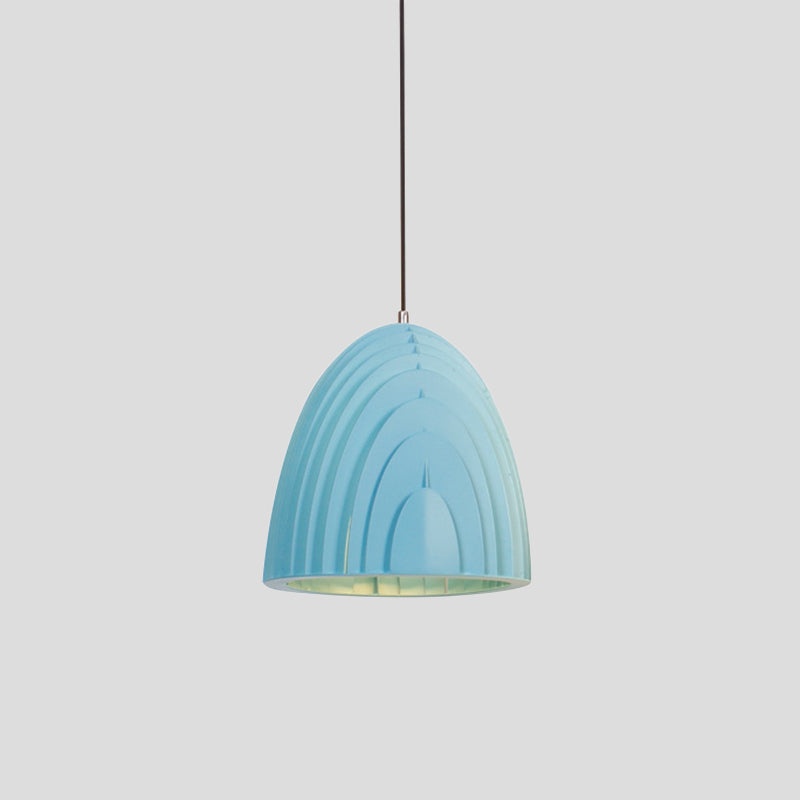Wood Grain Dome Pendant Light With Color Options