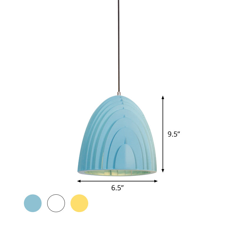 Wood Grain Dome Pendant Light With Color Options