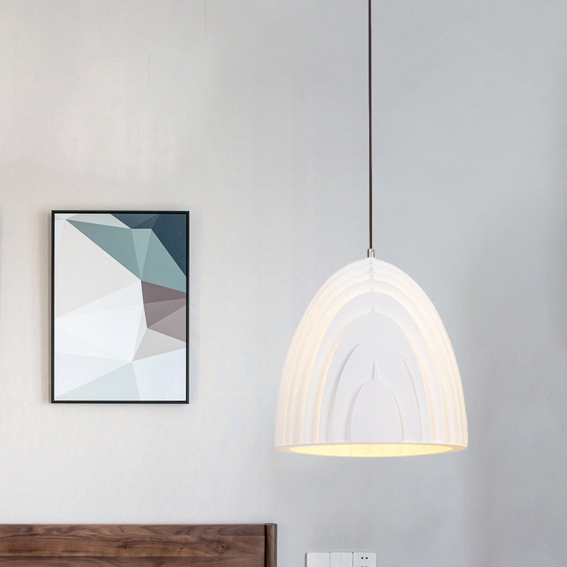 Wood Grain Dome Pendant Light With Color Options