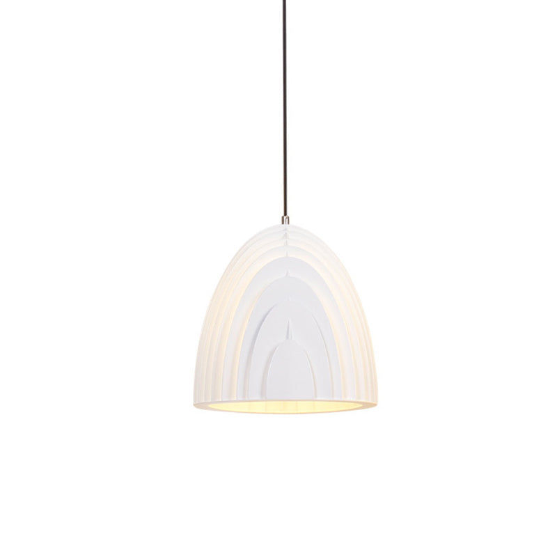 Wood Grain Dome Pendant Light With Color Options