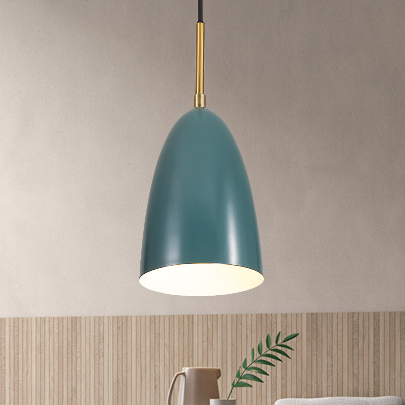 Green Metal Pendant Ceiling Light - Elegant Macaron Design Suspended Lighting Fixture