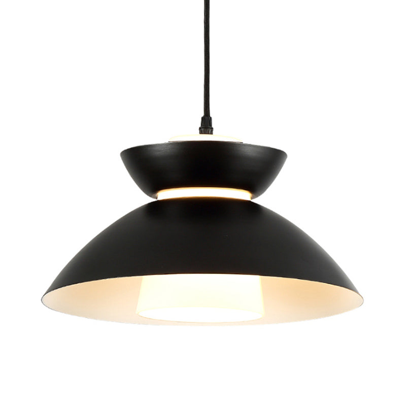 Suspension Iron Flare avec abat-jour en verre mat - Design simple à 1 ampoule en noir/café