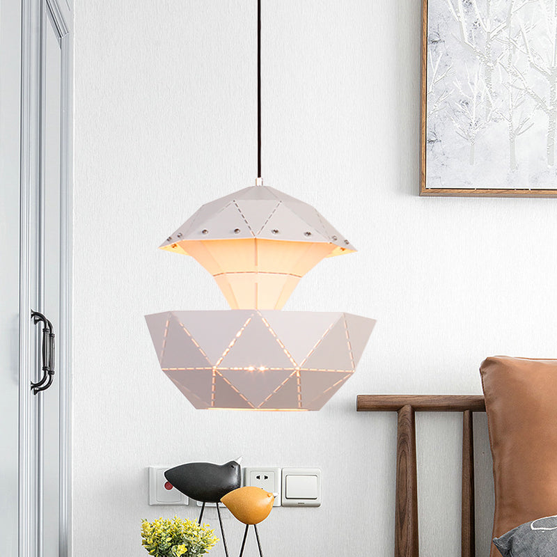 Iron Sailboat Laser-Cut Hanging Lamp, Pink/Blue/White Pendant Light for Living Room