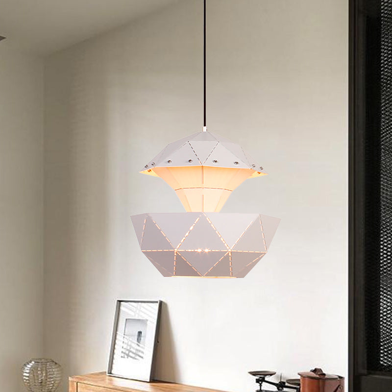 Iron Sailboat Laser-Cut Hanging Lamp, Pink/Blue/White Pendant Light for Living Room