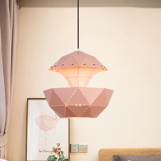 Iron Sailboat Laser-Cut Hanging Lamp, Pink/Blue/White Pendant Light for Living Room