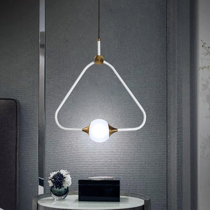 Frosted Glass Pendulum Ceiling Pendant Light With Minimalist Design - White