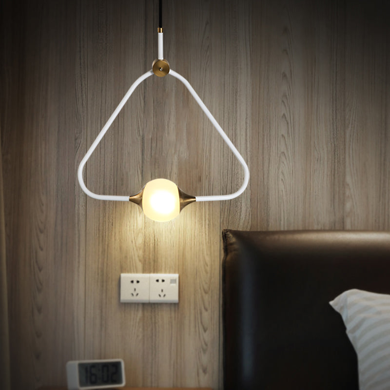 Frosted Glass Pendulum Ceiling Pendant Light With Minimalist Design - White