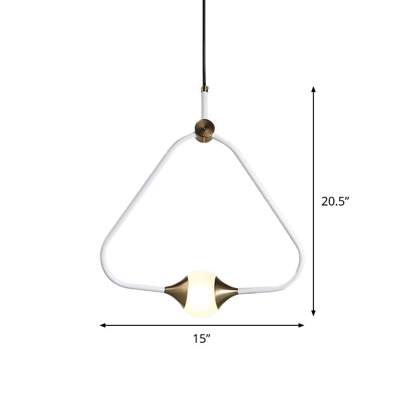Frosted Glass Pendulum Ceiling Pendant Light With Minimalist Design - White