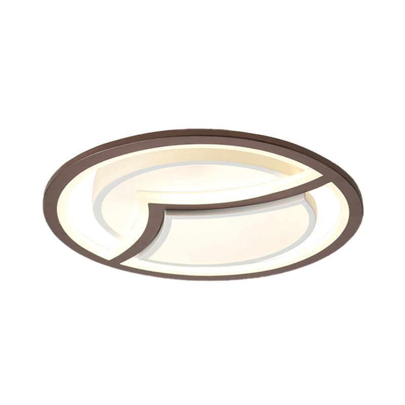 Nordic Iron LED Ceiling Light Fixture - 18"/21.5" - Coffee with Gull Pattern - Warm/White Light - Thin Circle Design