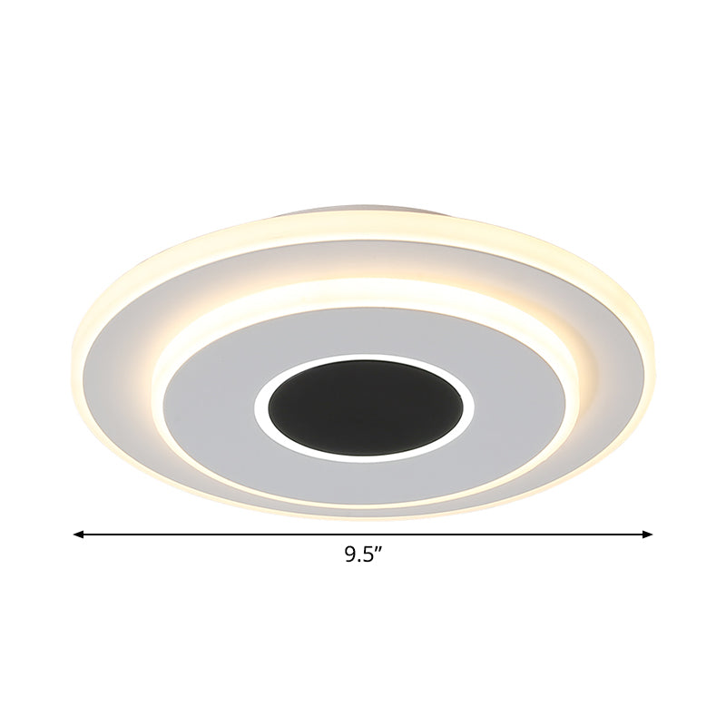 Nordic Mini Thin Flushmount Acrylic LED Ceiling Light - Warm/White, Black-White