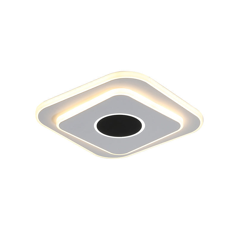 Nordic Mini Thin Flushmount Acrylic LED Ceiling Light - Warm/White, Black-White