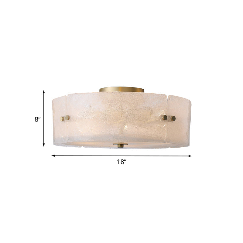 Mid Century White Glass Flush Mount Ceiling Light with 4-Bulb Circle Design