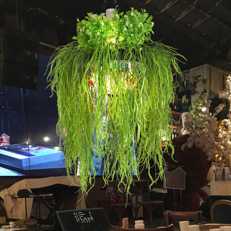 Plafonnier suspendu moderne en forme de dôme vert avec verre dépoli - Idéal pour les restaurants et les plantes - Lampe suspendue à 1 ampoule