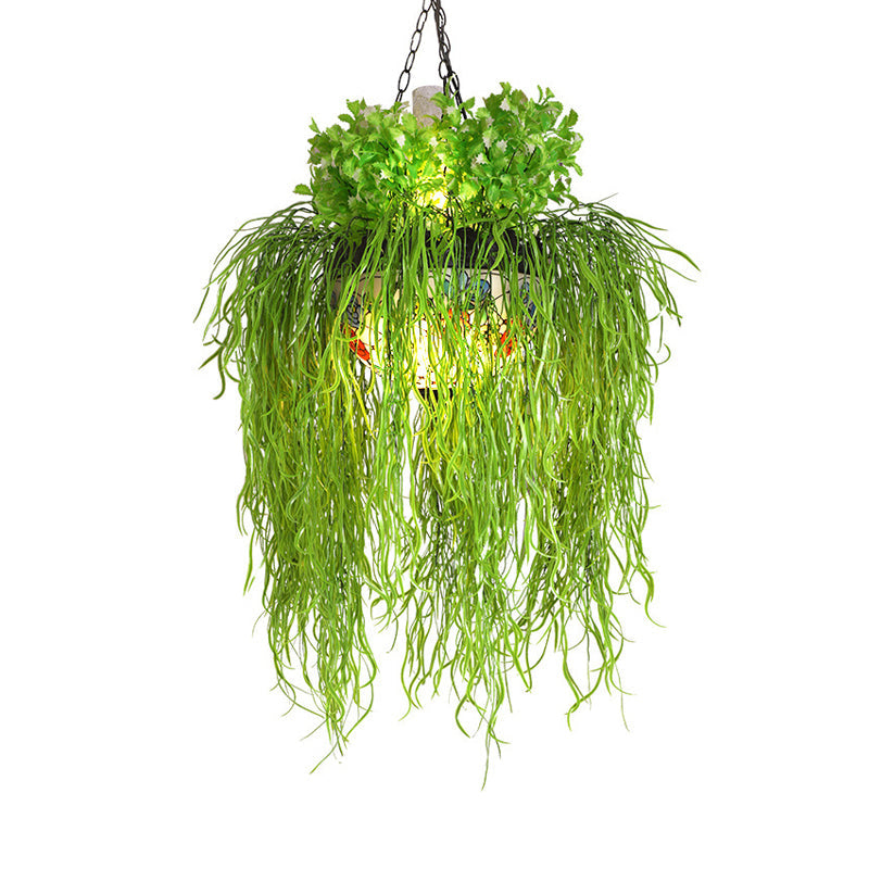 Plafonnier suspendu moderne en forme de dôme vert avec verre dépoli - Idéal pour les restaurants et les plantes - Lampe suspendue à 1 ampoule