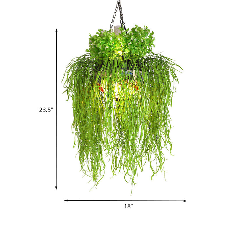Plafonnier suspendu moderne en forme de dôme vert avec verre dépoli - Idéal pour les restaurants et les plantes - Lampe suspendue à 1 ampoule