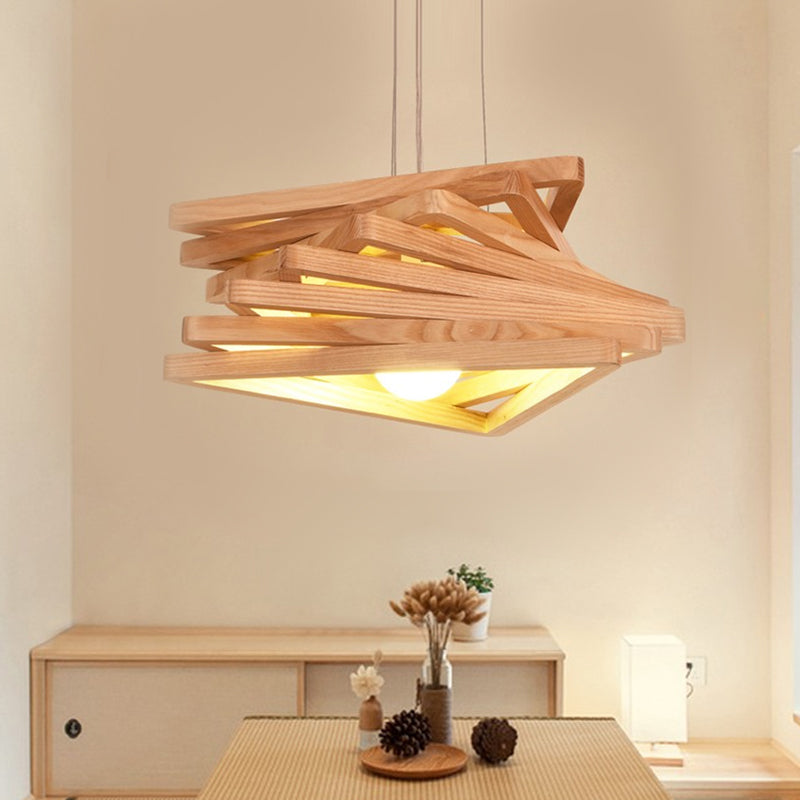 Nordic Spiral Triangle Pendant Light - Contemporary 1-Bulb Ceiling Lamp for Dining Room