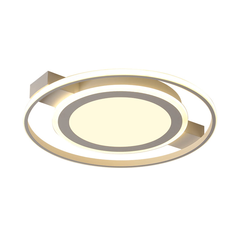 Plafonnier encastré en acrylique blanc minimaliste - Luminaire LED de 18"/21,5" de large avec lueur chaude/blanche